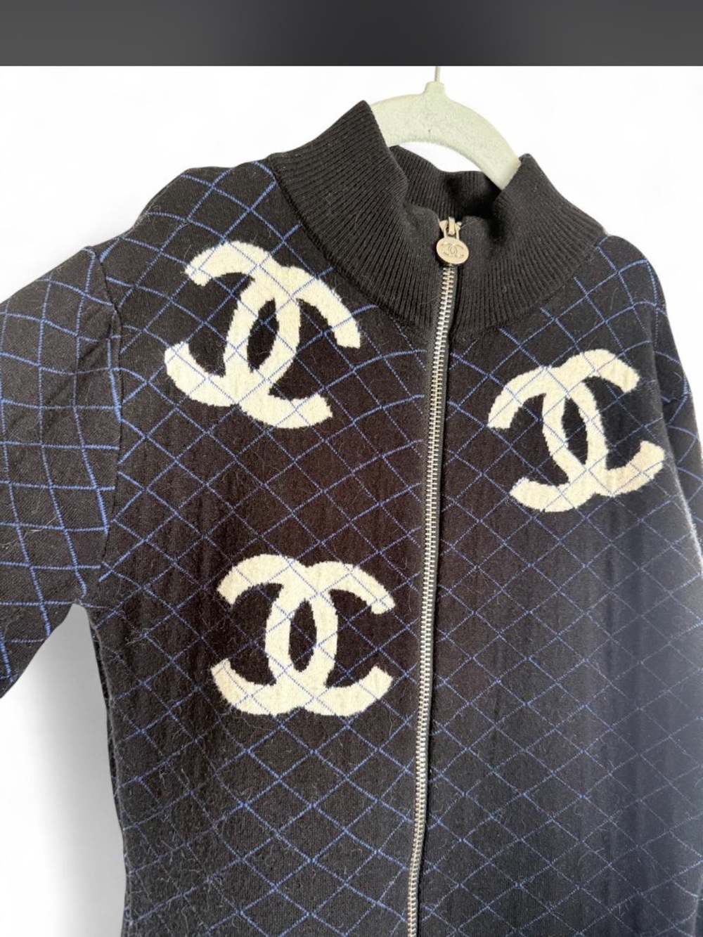 CHANEL Black Quilted Logo-Print Jumpsuit - Picture 4 of 10